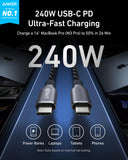 Anker Prime Charger (250W, 6 Ports, GaNPrime) with USB-C to USB-C Cable (240W)