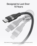 Anker cable with strong braided exterior for long-lasting durability