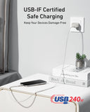 Anker charging cable with USB-C ends for safe 240W charging
