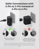 Anker adapter with foldable pins for space-saving