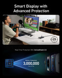 Anker smart display showing advanced ActiveShield 2.0 protection for charging
