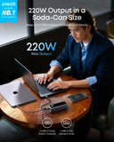 Anker portable charger with 220W output for laptop and smartphone charging