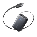 Anker power bank with InstaCord and clear 100% display for easy use.