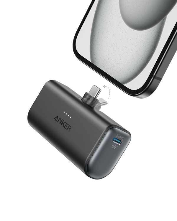 Anker power bank with rotating connector for fast charging