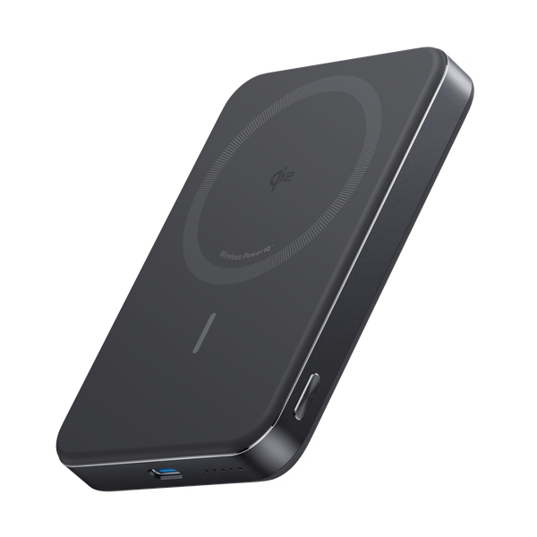 Anker black wireless power bank with USB-C port