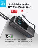 Bundle kit: Anker Laptop Power Bank (25K, 165W, Built-In and Retractable Cables) and Anker USB-C to USB-C Cable (6 ft, 240W, Upcycled-Braided)