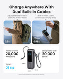 Bundle kit: Anker Laptop Power Bank (25K, 165W, Built-In and Retractable Cables) and Anker USB-C to USB-C Cable (6 ft, 240W, Upcycled-Braided)