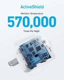 ActiveShield circuit board with Anker monitoring temperature for safety