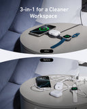 Anker charging station for cleaner workspace with iPhone, AirPods, Apple Watch