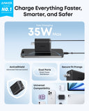 Anker 35W charger with dual ports for smart power distribution