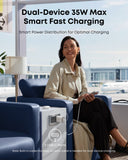 Anker charger with dual USB-C ports for smart fast charging