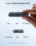 Anker 6-in-1 Removable Hub with HDMI, USB-C, USB-A, SD/TF card slots