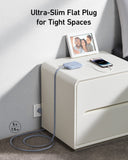 Anker with ultra-slim flat plug for easy tight space use