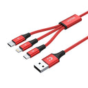 3-in-1 USB-A to USB-C / Micro USB / Lightning Multi Charging Cable (Red Edition)