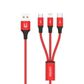 3-in-1 USB-A to USB-C / Micro USB / Lightning Multi Charging Cable (Red Edition)