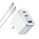 Anker charger with two USB-C and one USB-A ports for fast charging