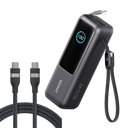 Bundle kit: Anker Laptop Power Bank (25K, 165W, Built-In and Retractable Cables) and Anker USB-C to USB-C Cable (6 ft, 240W, Upcycled-Braided)