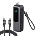 Bundle kit: Anker Laptop Power Bank (25K, 165W, Built-In and Retractable Cables) and Anker USB-C to USB-C Cable (6 ft, 240W, Upcycled-Braided)