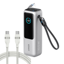 Bundle kit: Anker Laptop Power Bank (25K, 165W, Built-In and Retractable Cables) and Anker USB-C to USB-C Cable (6 ft, 240W, Upcycled-Braided)