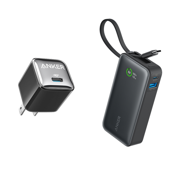 Bundle kit: Anker Nano Power Bank (30W, Built-In USB-C Cable) and Anker Nano Charger (20W)