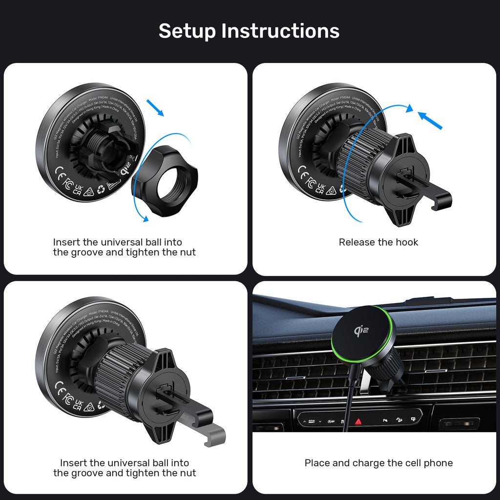 Qi2 Magnetic Wireless Car Charger