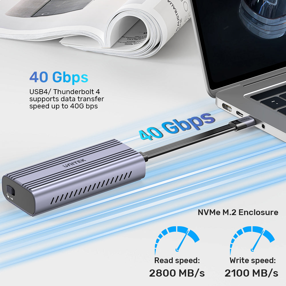 SolidForce Reefer Pro USB 40Gbps to M.2 SSD (PCIe/NVMe) Enclosure