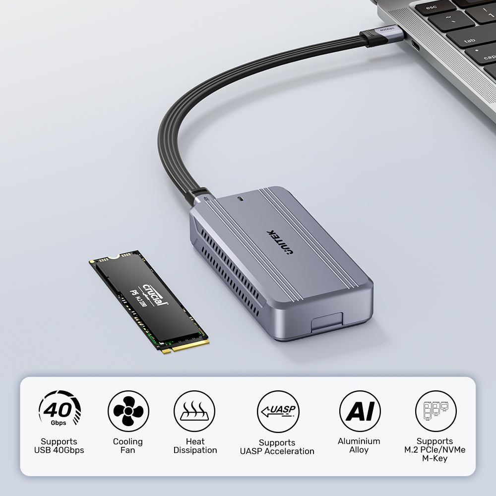 SolidForce Reefer TurboCool USB4 40Gbps M.2 SSD Enclosure with Cooling Fan