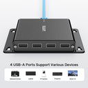 150M USB Extender Over Ethernet with 4-Port Hub