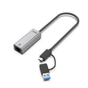 Hybrid USB-C/ USB-A to 2.5G Gigabit Ethernet Adapter