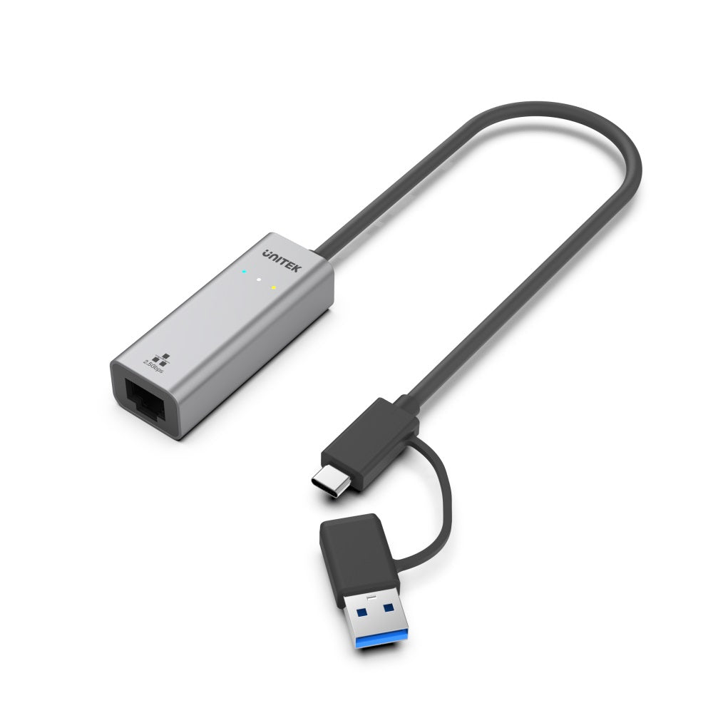 Hybrid USB-C/ USB-A to 2.5G Gigabit Ethernet Adapter