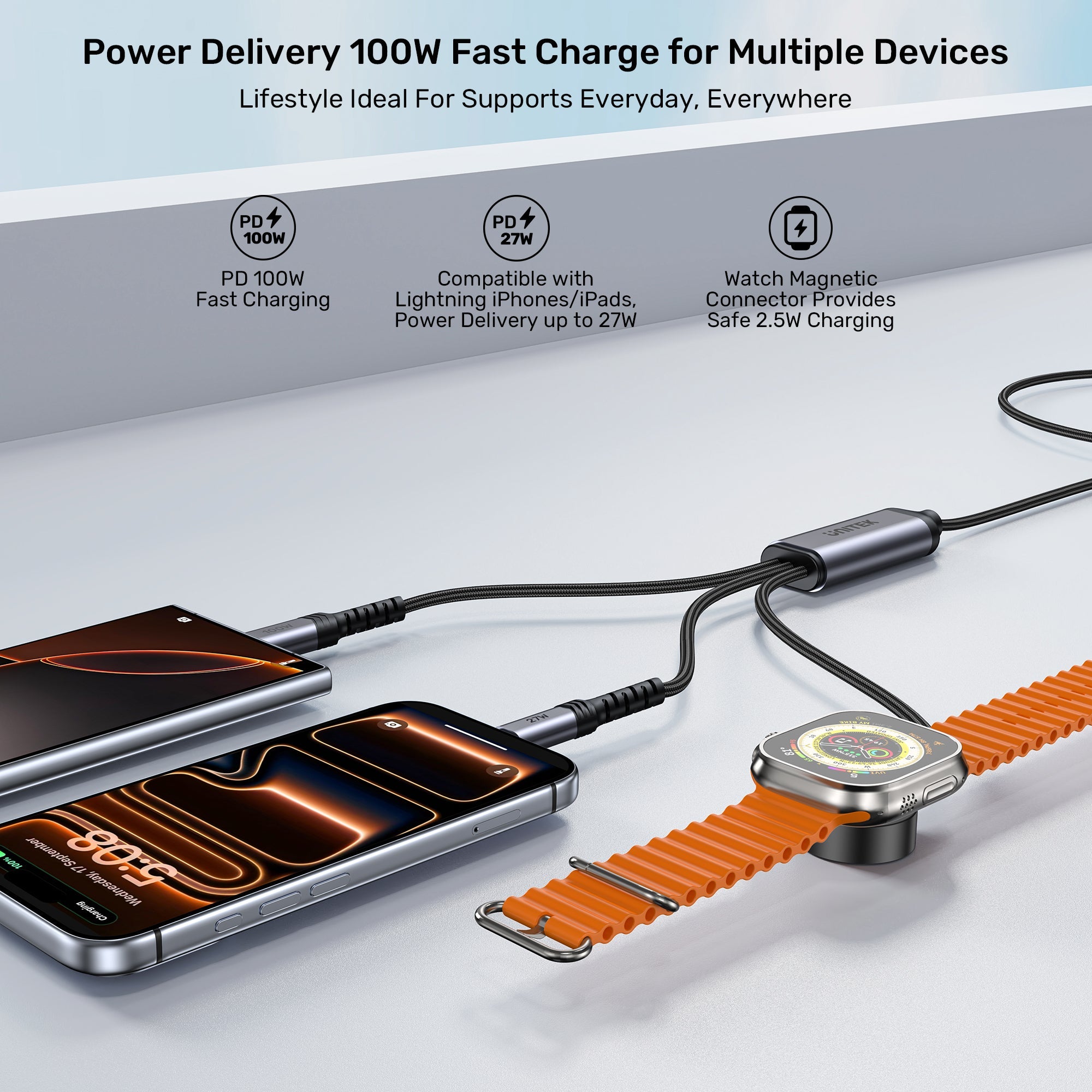 3-in-1 PD 100W Fast Charging Cable