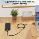 65W USB C to DC Charging Cable Rectangle DC Jack 11.0 x 4.5mm for Lenovo Laptops