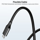 65W USB C to DC Charging Cable Rectangle DC Jack 11.0 x 4.5mm for Lenovo Laptops