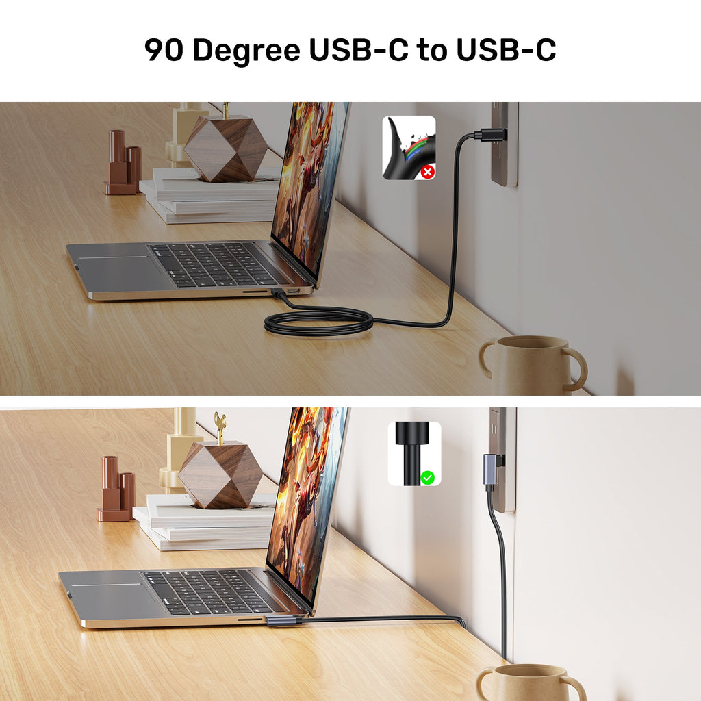 PD 100W USB-C Cable Dual 90 Degree