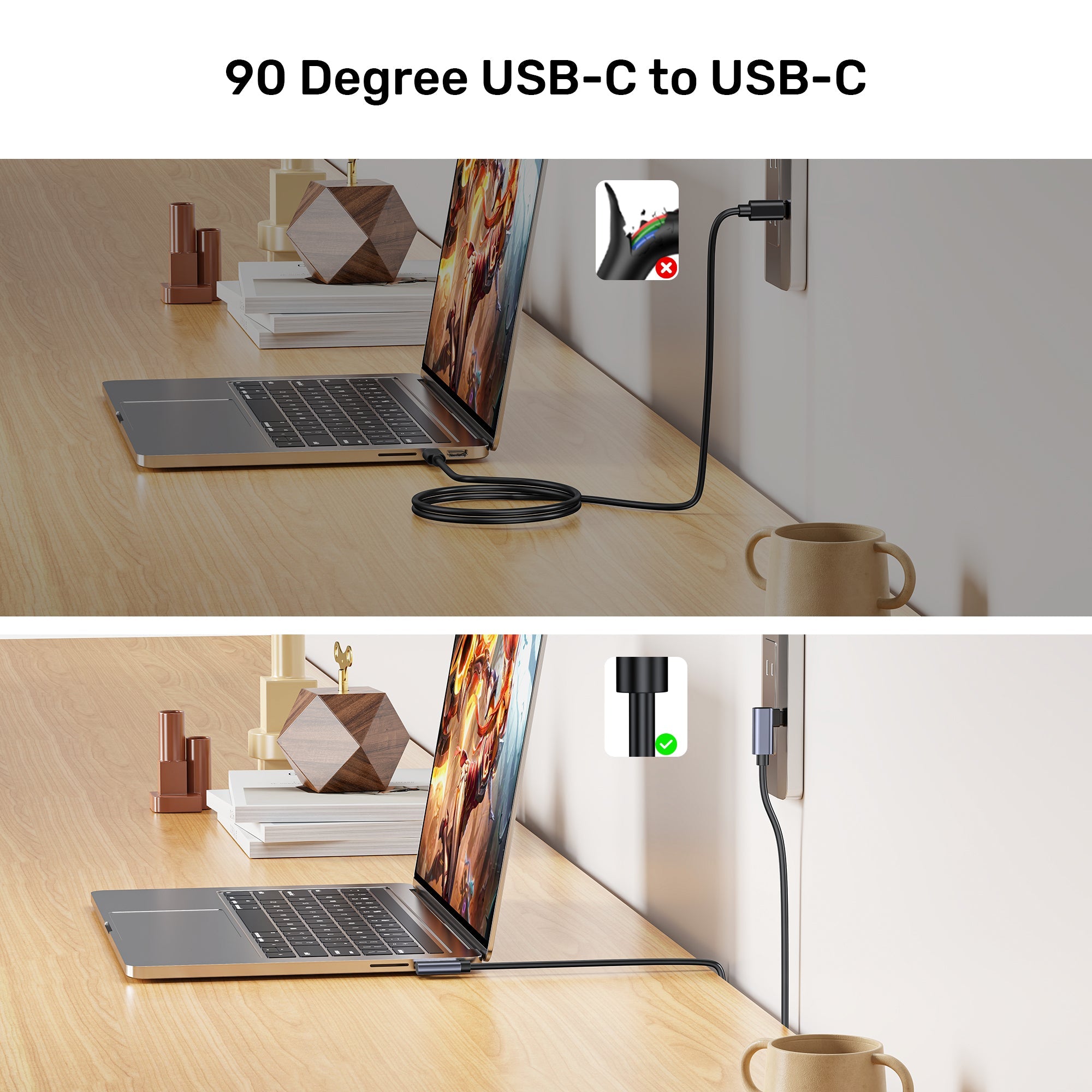 PD 100W USB-C Cable Dual 90 Degree