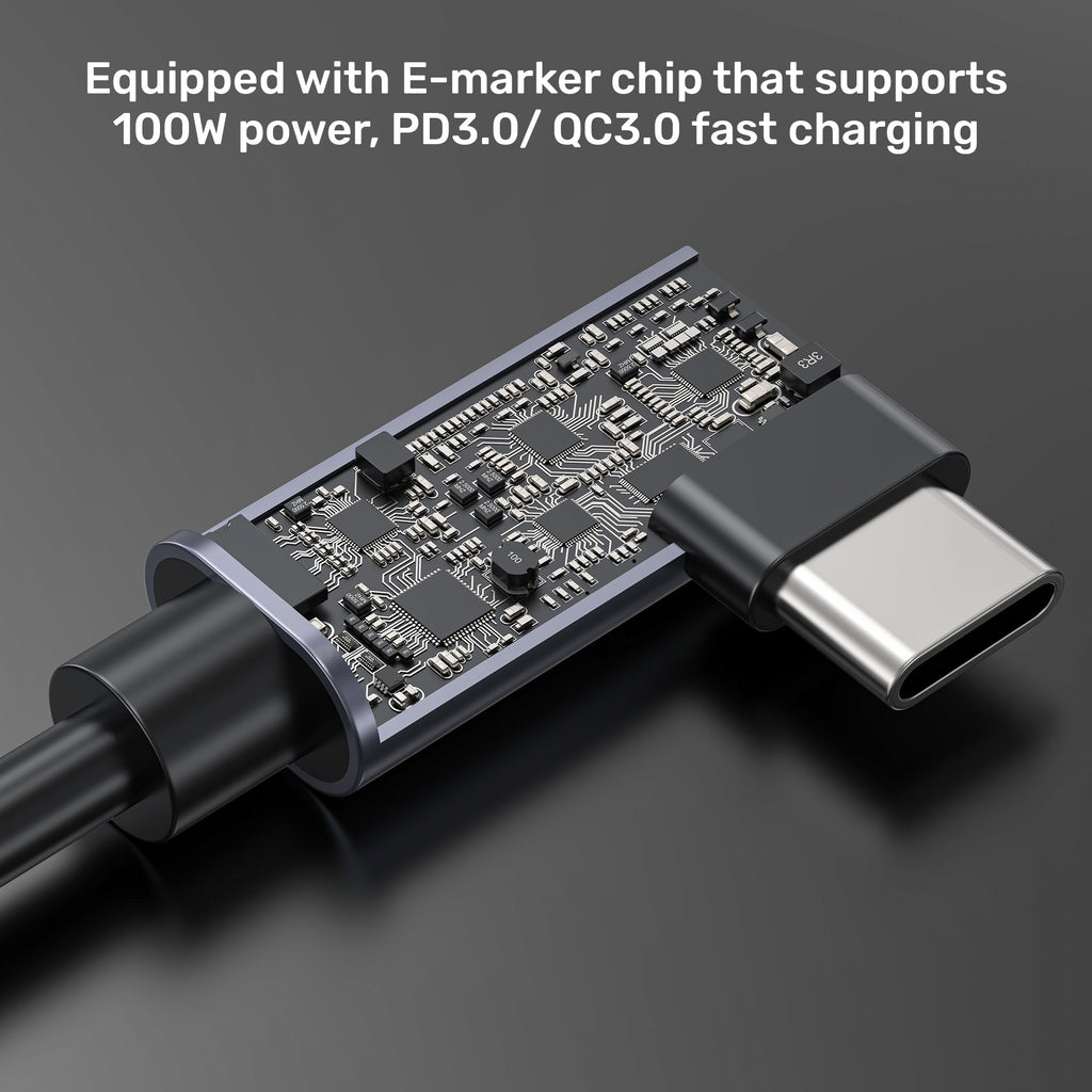 PD 100W USB-C Cable Dual 90 Degree
