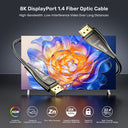 8K DisplayPort 1.4 Fiber Optic Cable