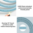 Network Cable Cat-6A S/FTP RJ45 Ethernet Cable in 305M LSZH- Blue