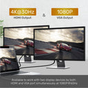 uHUB O8+ 8-in-1 USB-C Dual Display Hub with USB 5Gbps and PD 100W Charging