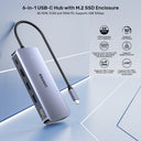6-in-1 USB-C Hub with M.2 SSD Enclosure