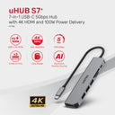 uHUB S7+ 7-in-1 USB-C 5Gbps Hub with 4K HDMI and 100W Power Delivery