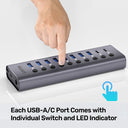 10-in-1 Individual Switches Hub