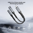 USB-C to 3.5mm Audio and PD Charging Adapter