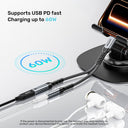 USB-C to 3.5mm Audio and PD Charging Adapter