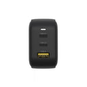 TRAVEL TRI GaN 3 Ports 66W Charger with USB PD and QC 3.0 in Black (Travel Charger)