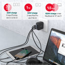 TRAVEL QUAD GaN 4 Ports 100W Charger with USB PD and QC 3.0 in Black (Travel Charger)