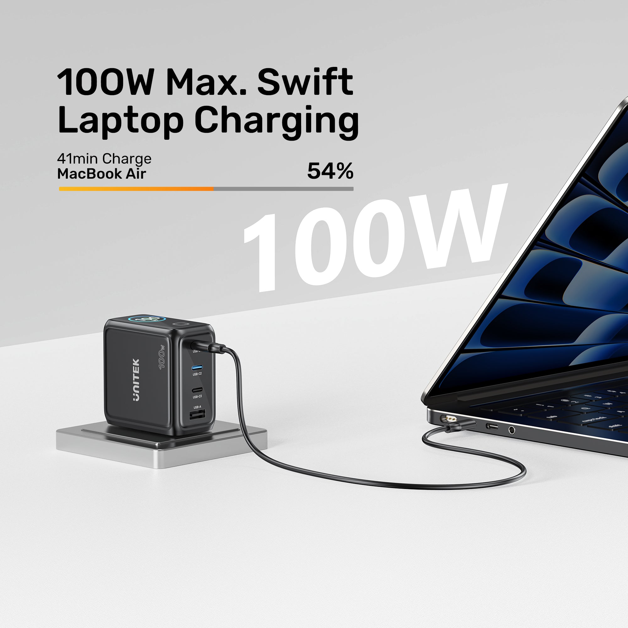 Rexo 100W 4-Port GaN Charger with Smart Display