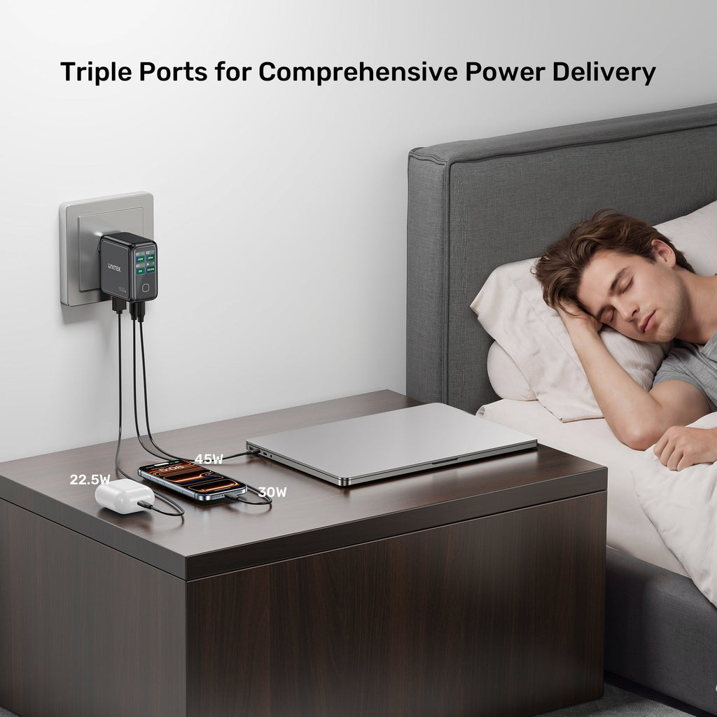 Rexo 100W 4-Port GaN Charger with Smart Display