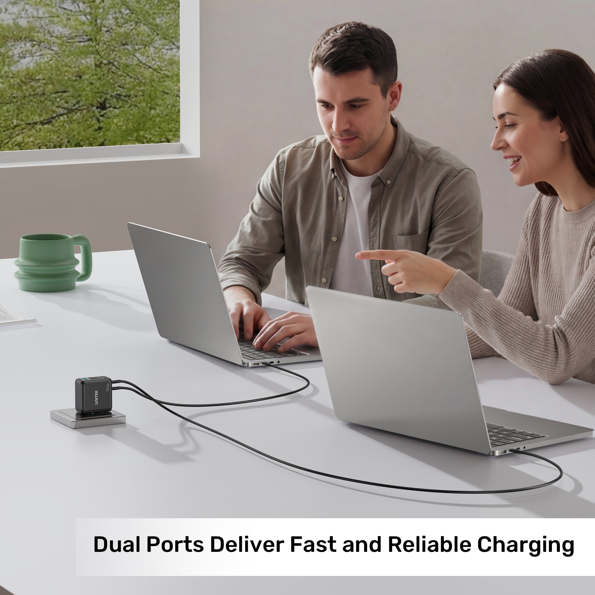 Rexo 100W 4-Port GaN Charger with Smart Display