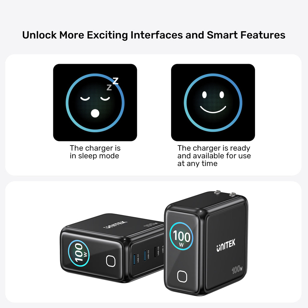 Rexo 100W 4-Port GaN Charger with Smart Display